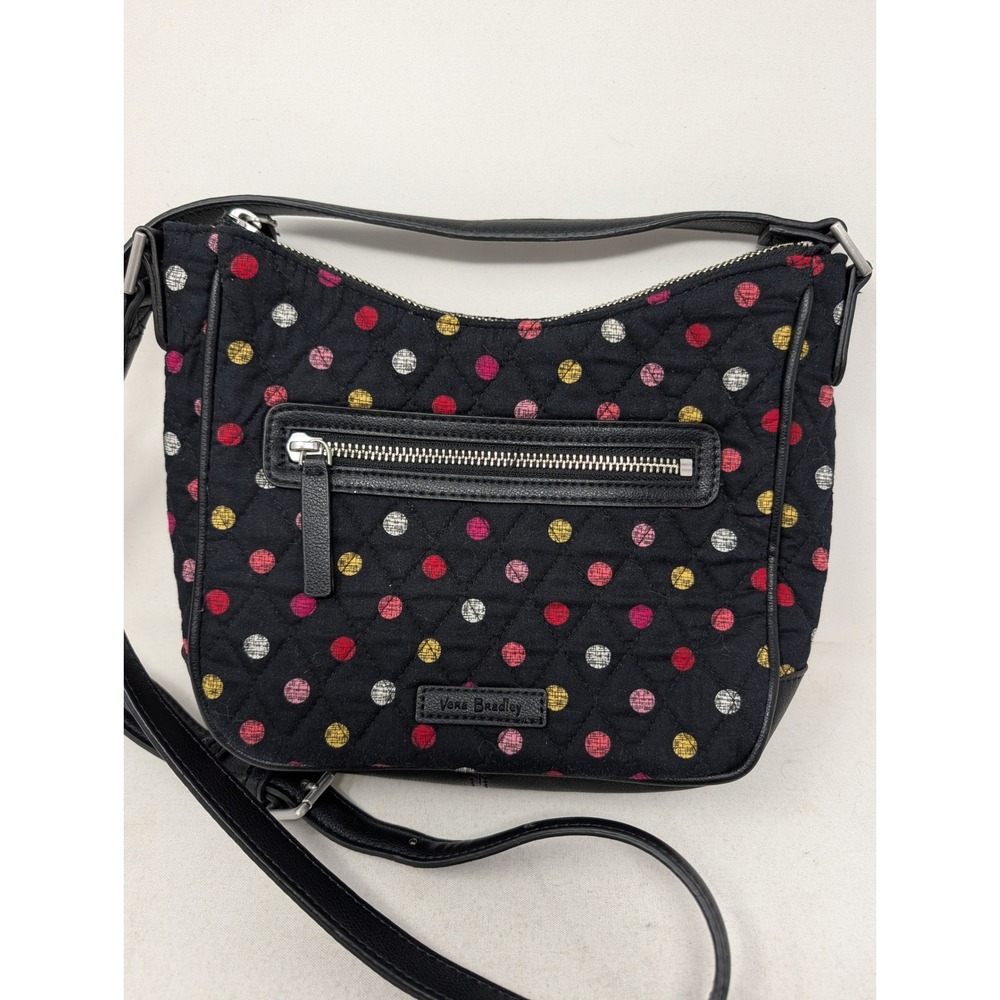 Vera Bradley Black Polka Dot Quilted Crossbody Bag and Matching Wallet Set - Picture 2 of 16